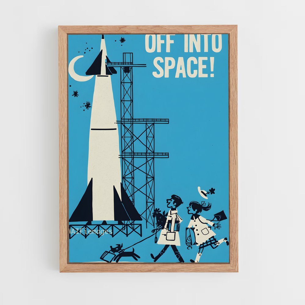 Poster fascinant aventure spatiale – affiche Espace rétro (vue 4)